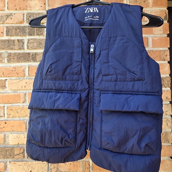 Zara Kids Navy Quilted Vest - Picture 1 of 6
